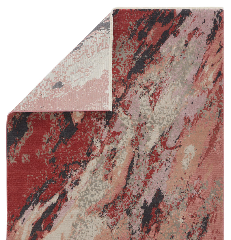 Emeline Abstract Pink & Red Area Rug