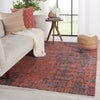 Ezlyn Abstract Red & Teal Area Rug