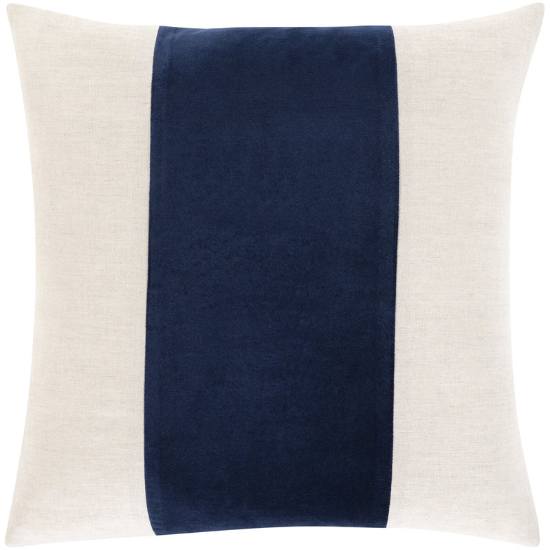 Moza MZA-003 Velvet Pillow in Navy & Ivory by Surya