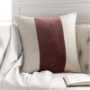 Moza MZA-005 Velvet Pillow in Dark Brown & Ivory by Surya