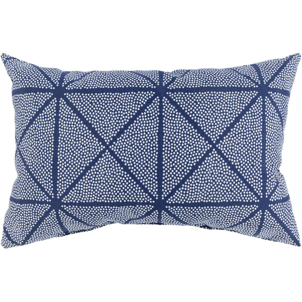 Mazarine MZR-001 Woven Pillow in Dark Blue & White by Surya