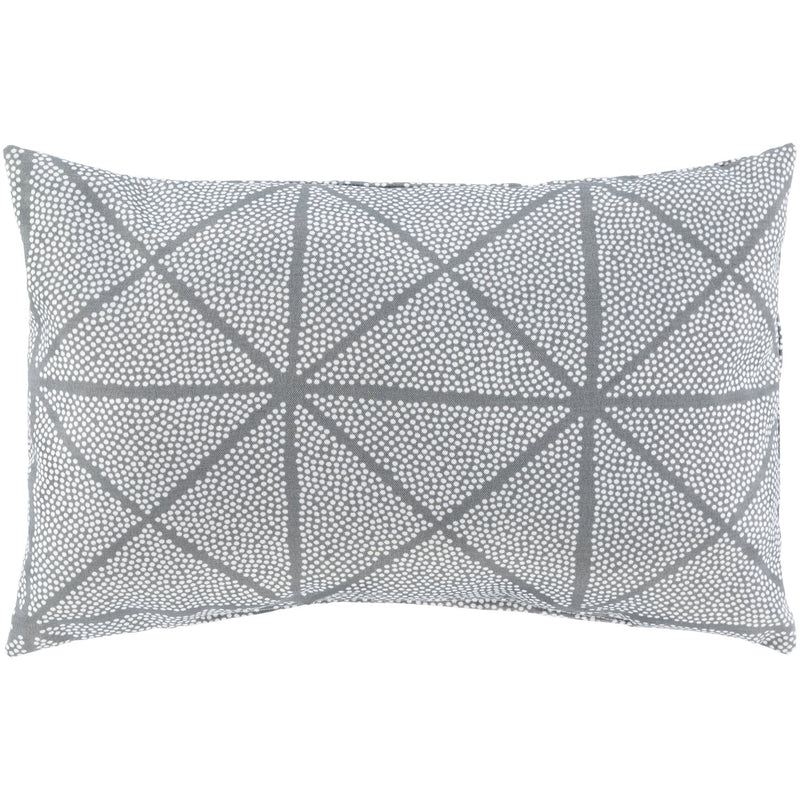 Mazarine MZR-002 Woven Pillow in Medium Gray & White by Surya