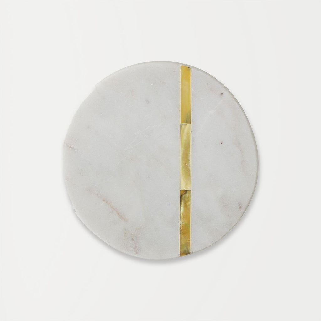 Marble Coasters With Gold Inlay, Set of 4