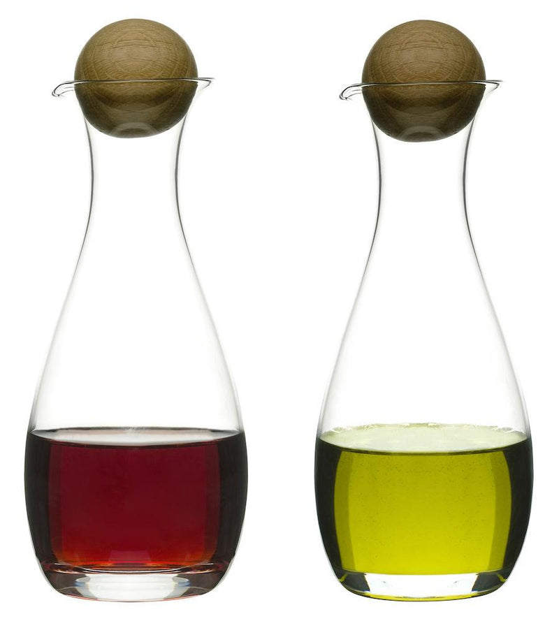 Set of 2 Nature Oil/Vinegar with Oak Stopper