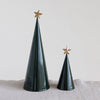 Metal Cone Trees, Green w/ Gold Star, Set of 2