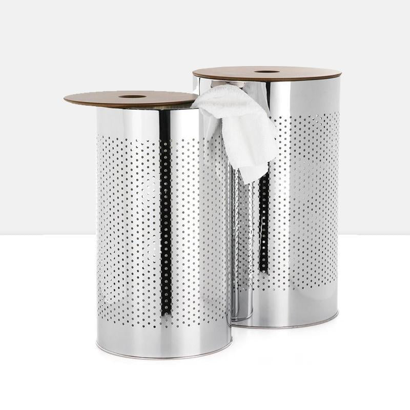 Metro Chrome 2 Piece Laundry Basket Set