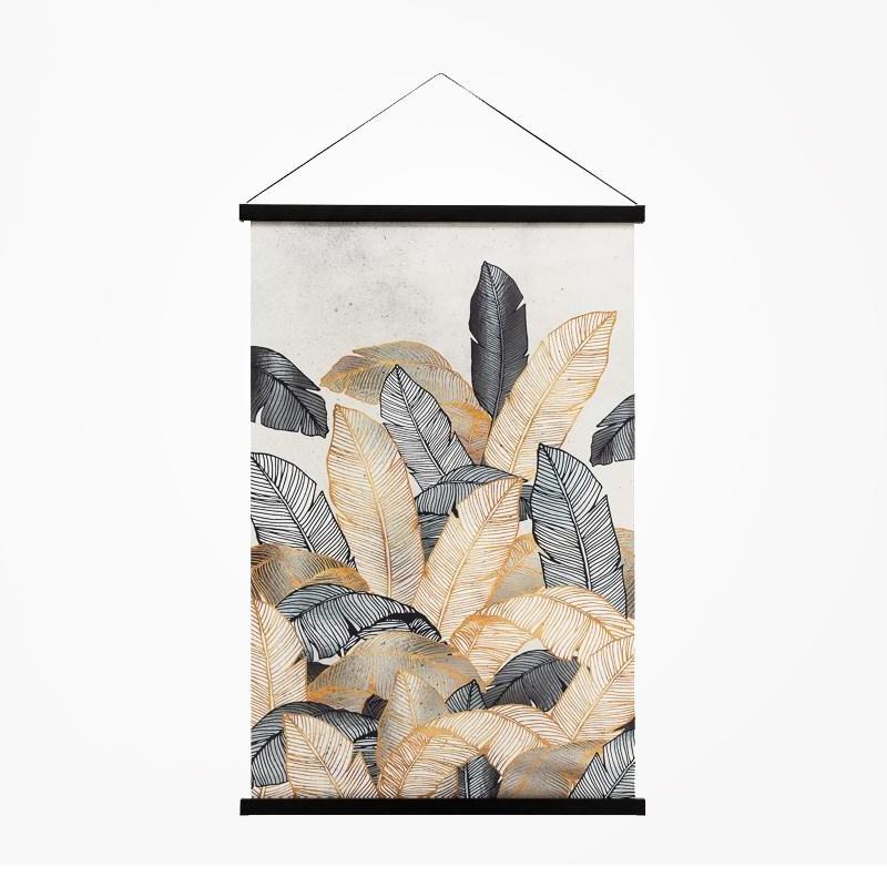 Miko Hanging Printed Canvas Rolled Wall Art - Palm Leaves