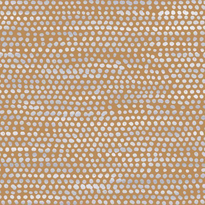 Moire Dots Removable Wallpaper in Toasted Turmeric