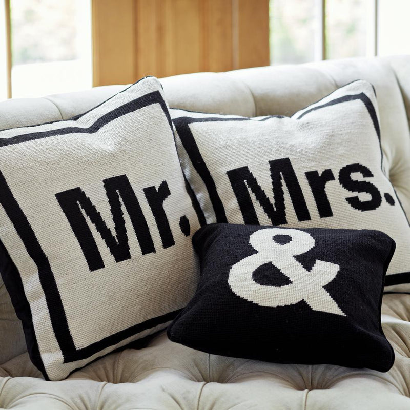 Mr. Needlepoint Throw Pillow