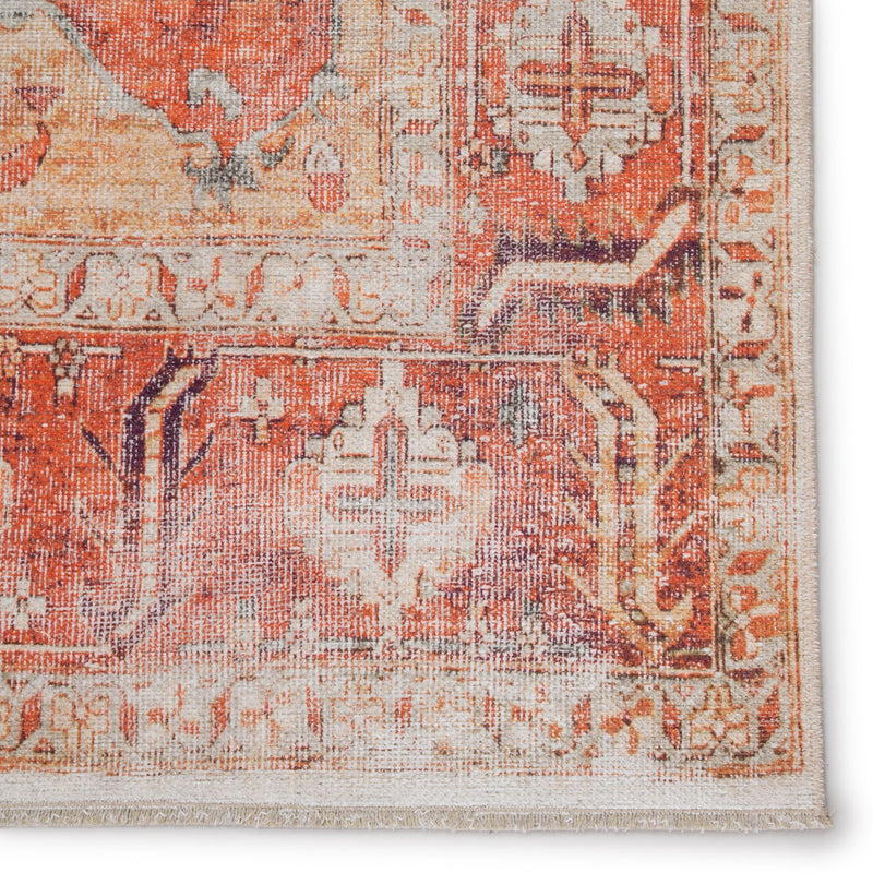 Rhoda Medallion Orange & Ivory Area Rug