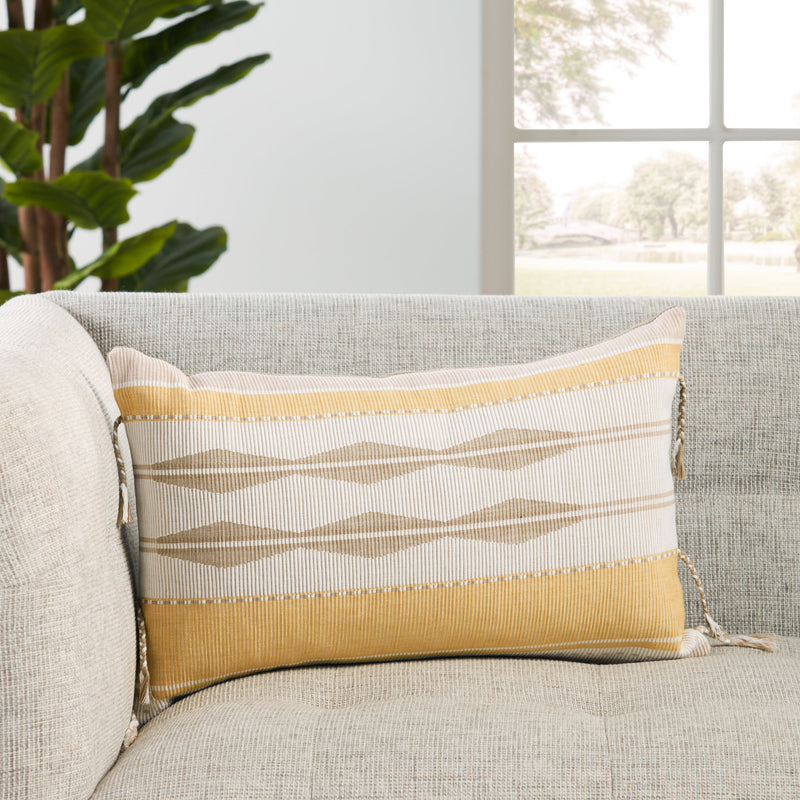 Navida Mahalia Down Yellow & Light Taupe Pillow 4