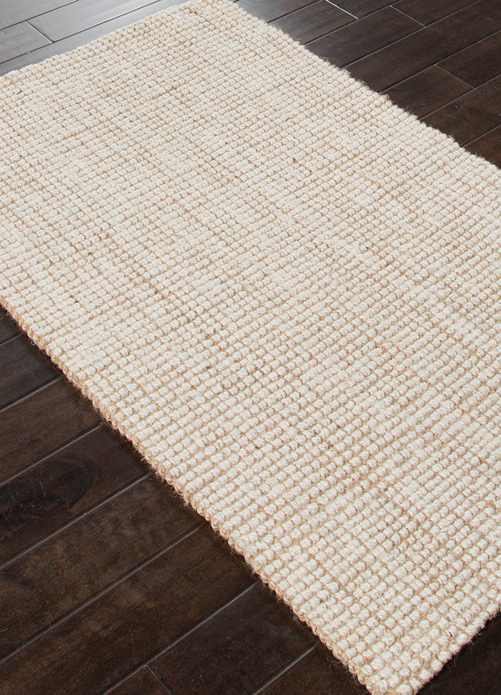 Mayen Natural Solid White & Tan Area Rug