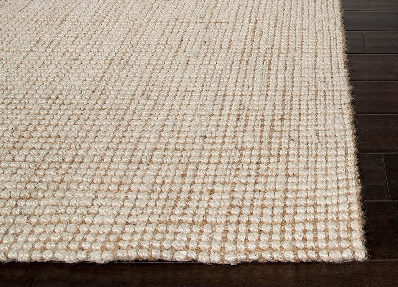 Mayen Natural Solid White & Tan Area Rug