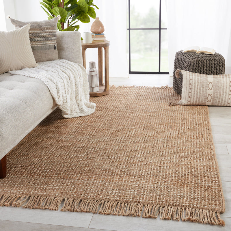 Sauza Natural Solid Beige & Ivory Rug by Jaipur Living