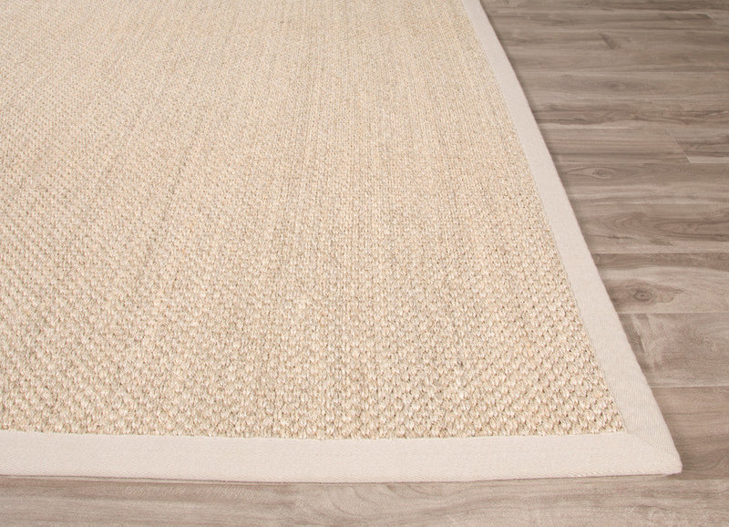 Naples Natural Solid Beige & Ivory Area Rug