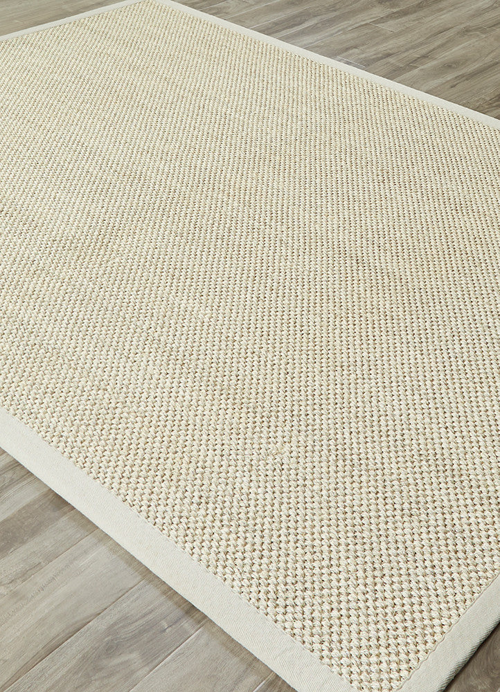 Naples Natural Solid Beige & Ivory Area Rug