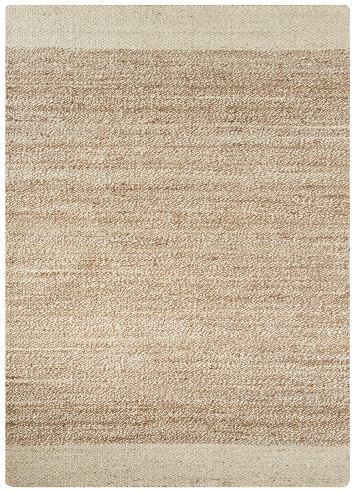 Mallow Natural Bordered White & Tan Area Rug