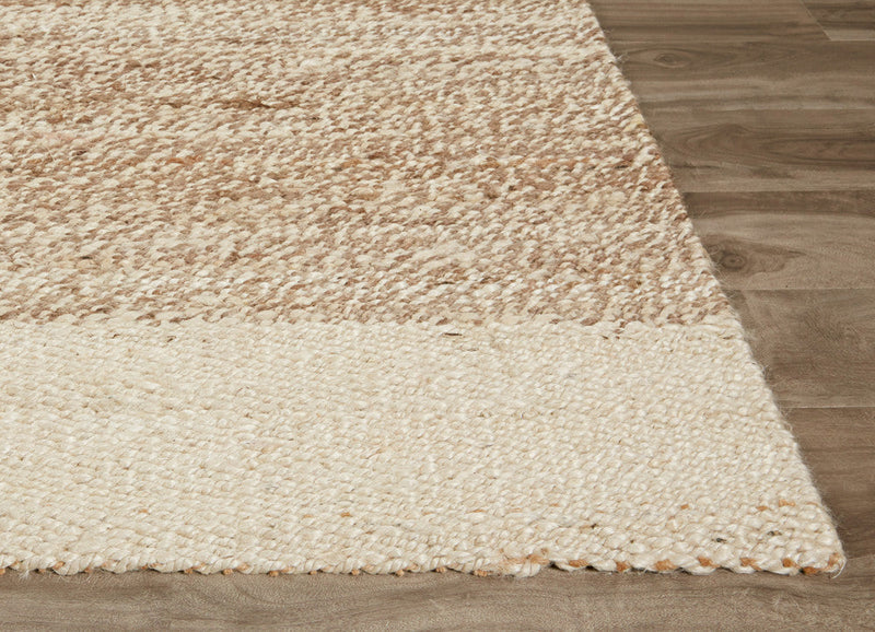 Mallow Natural Bordered White & Tan Area Rug