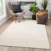 Hutton Natural Solid White Area Rug