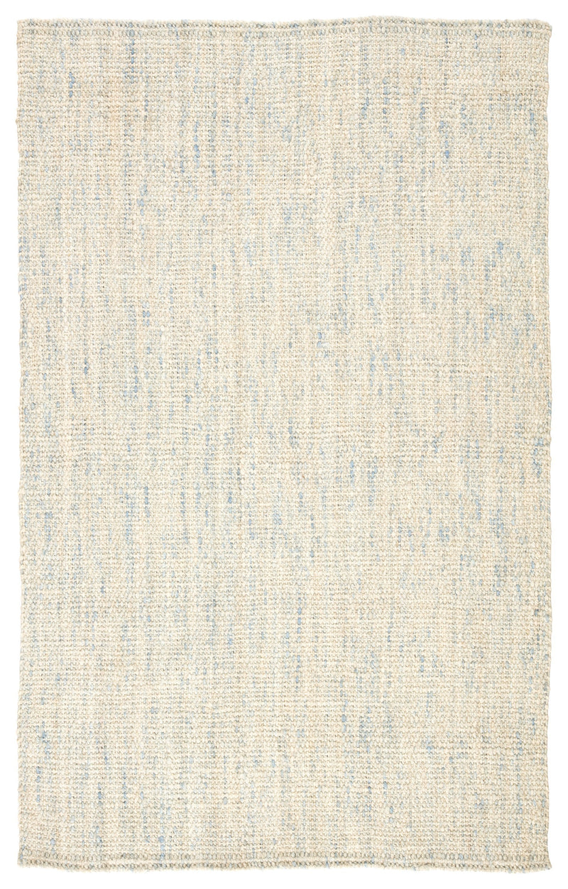 Bluffton Natural Solid Ivory & Blue Area Rug