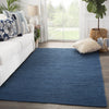 Bellport Natural Solid Blue Area Rug