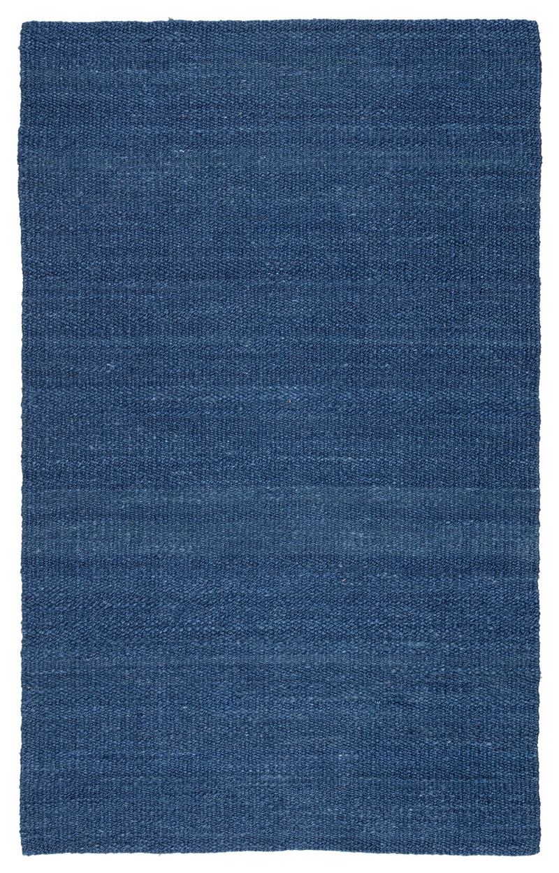 Bellport Natural Solid Blue Area Rug