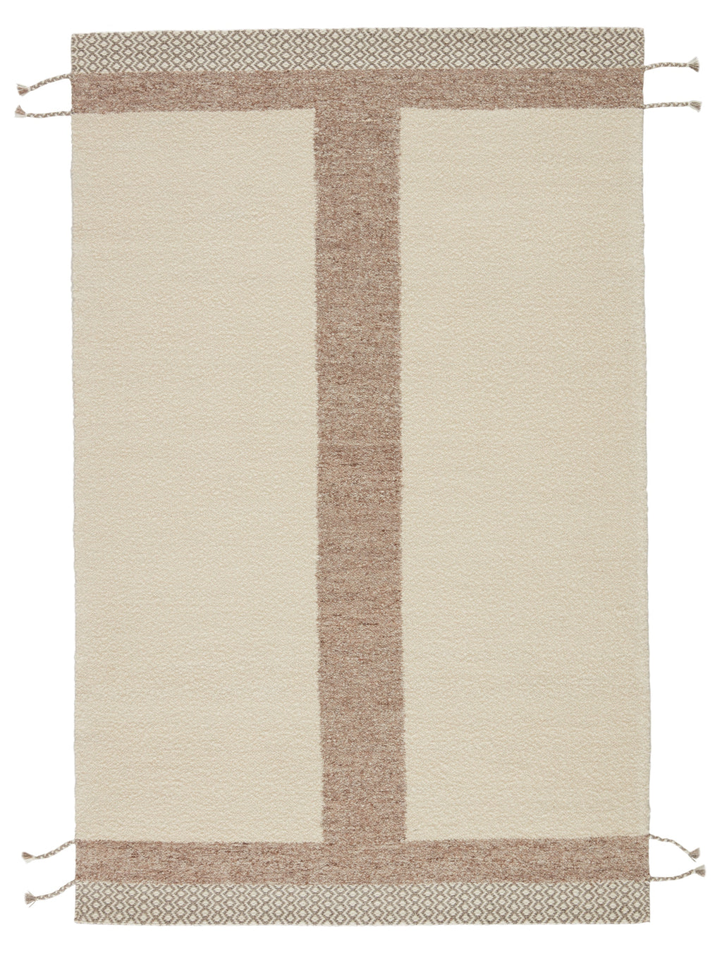 Calva Handmade Geometric Cream & Light Tan Rug