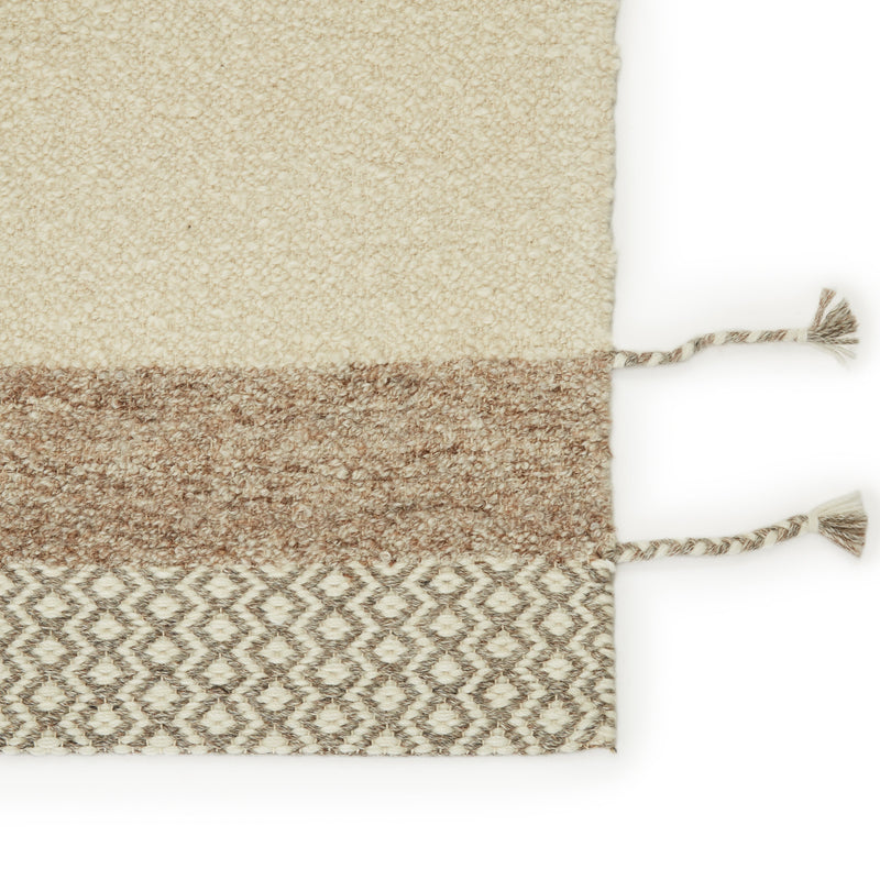 Calva Handmade Geometric Cream & Light Tan Rug