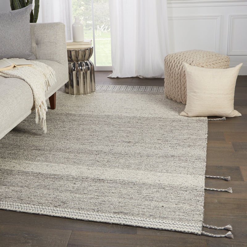 Coolidge Handmade Stripes Gray Rug