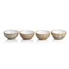 Wicker & Bamboo Condiment Bowls, Set of 4