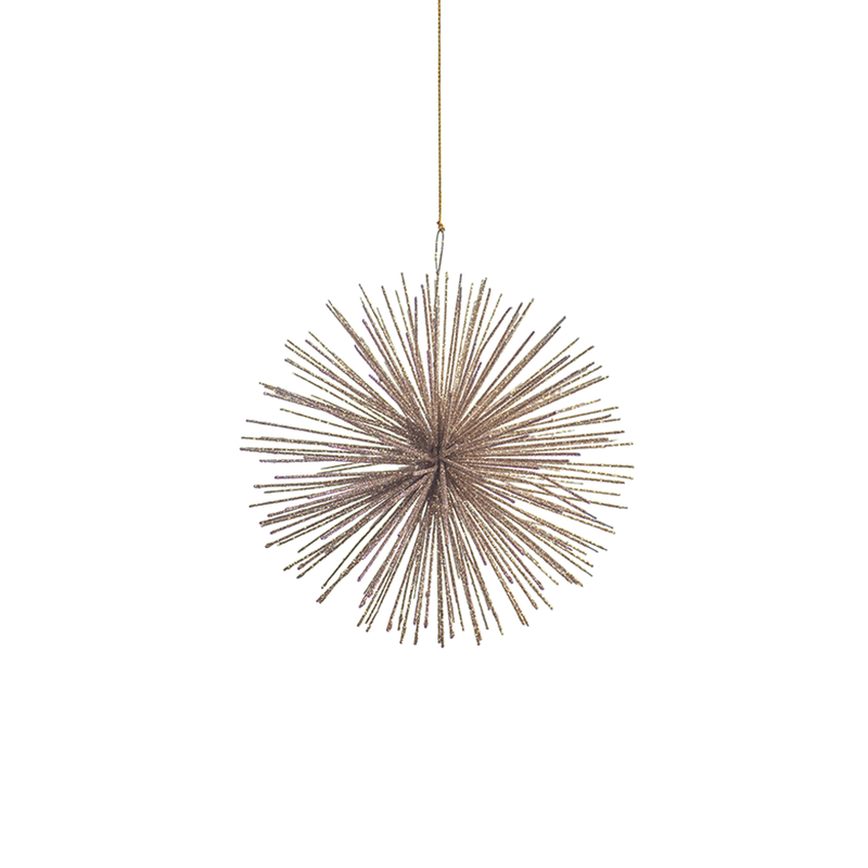 Wire Star Burst Ornament - Champagne in Various Sizes