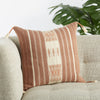 Lipila Hand-Loomed Tribal Pillow in Mauve & Cream