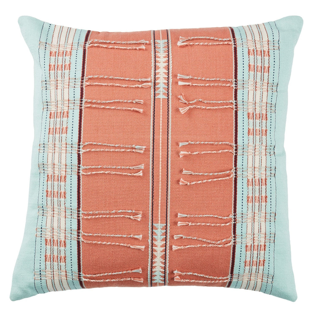 Nagaland Pillow Pungro Sky Blue & Coral Pillow 1