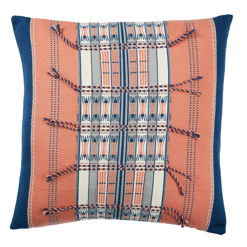 Nagaland Pillow Japfu Coral & Navy Pillow 1