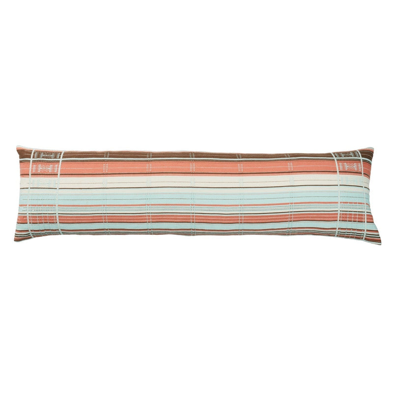 Nagaland Pillow Rengma Sky Blue & Coral Pillow 1