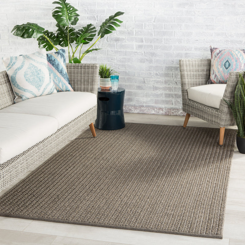 Iver Indoor/Outdoor Solid Gray & Taupe Rug