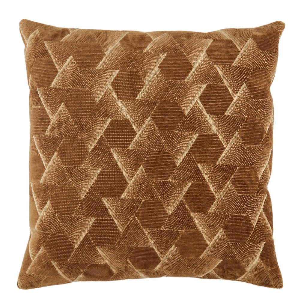 Jacques Geometric Pillow in Brown by Jaipur Living