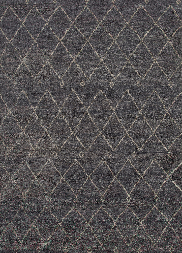 Casablanca Hand-Knotted Trellis Gray & White Area Rug