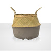 Natural & Grey Seagrass Basket with Handles