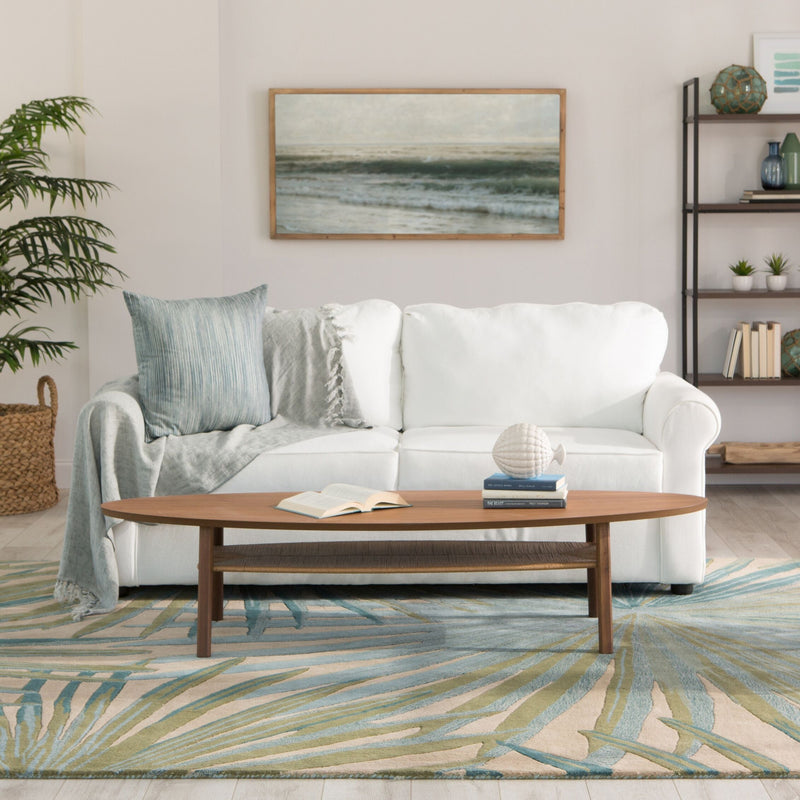 Palmetto Handmade Floral Blue & Green Area Rug