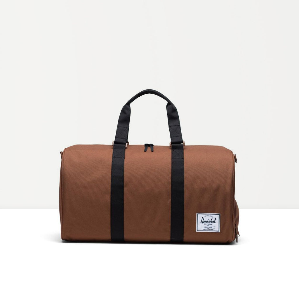 Novel Duffle in Black & Saddle Brown