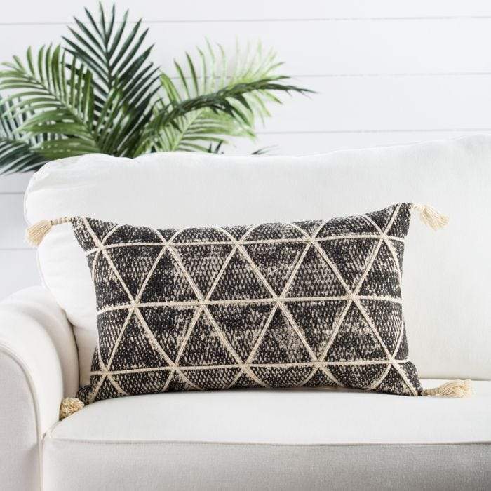 Cordele Black & Cream Geometric Throw Pillow