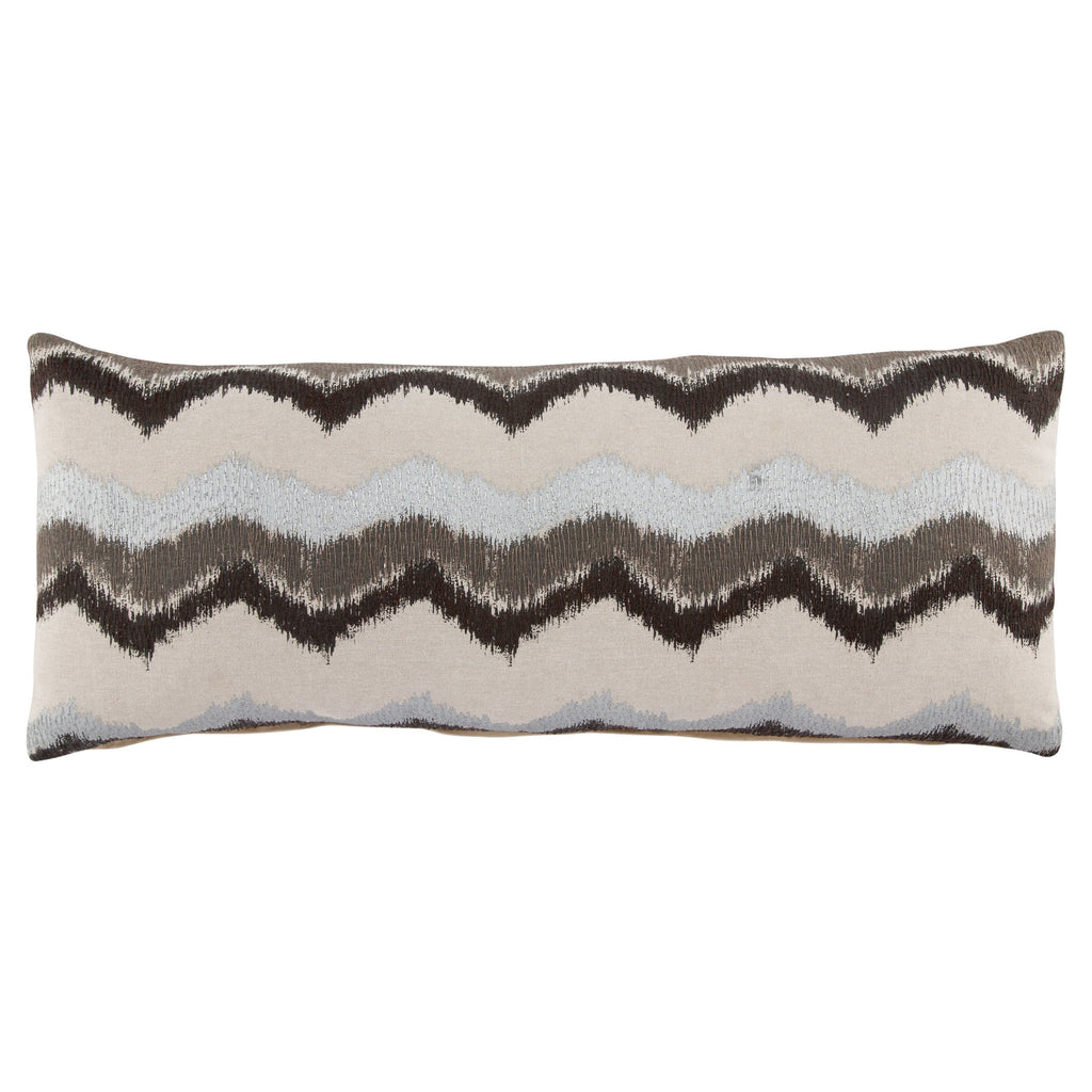 Leamont Cream & Gray Chevron Throw Pillow