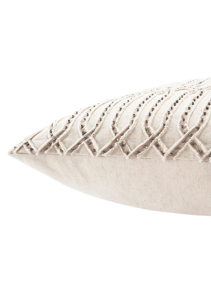 Pisano Ivory & Tan Trellis Throw Pillow