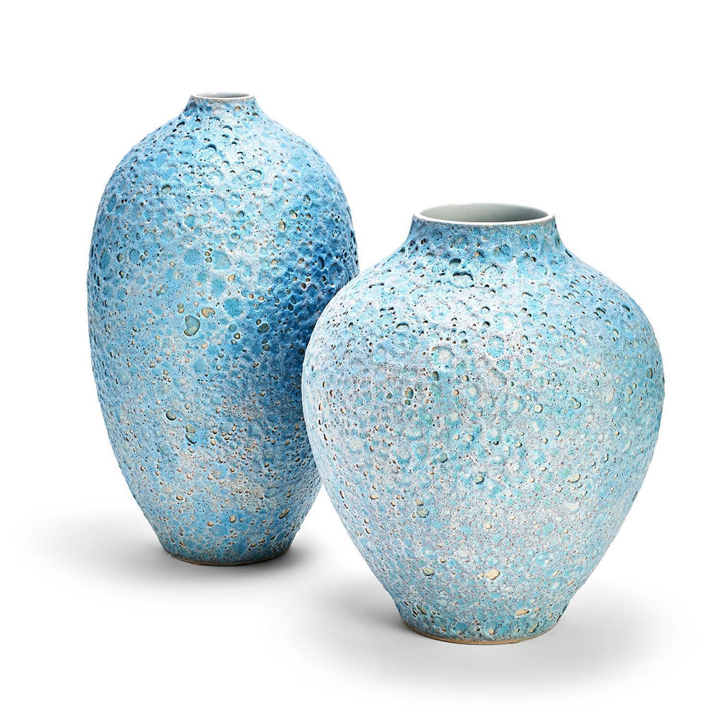 On the Moon Turquoise Texture Vase in Various Sizes