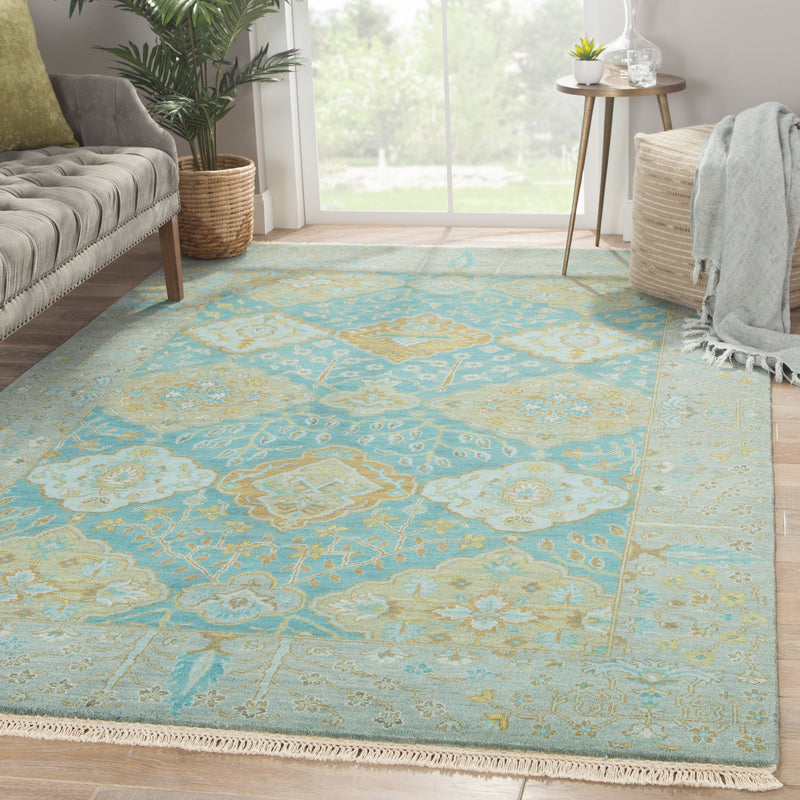 Opus Allegro Hand Knotted Teal & Green Rug 5