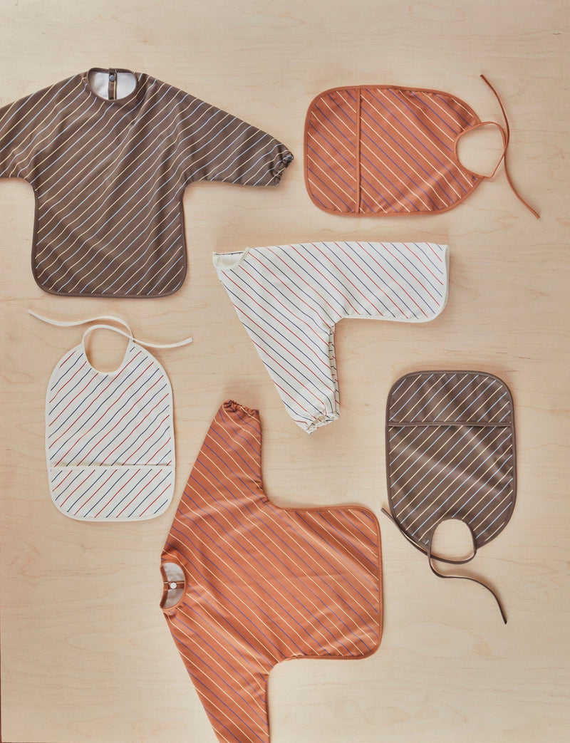 Bib Striped in Mellow / Choko - Pack of 2