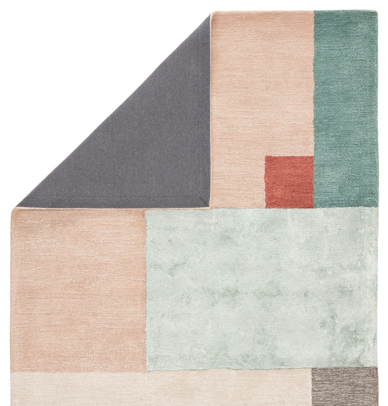 Segment Handmade Geometric Pink & Red Area Rug