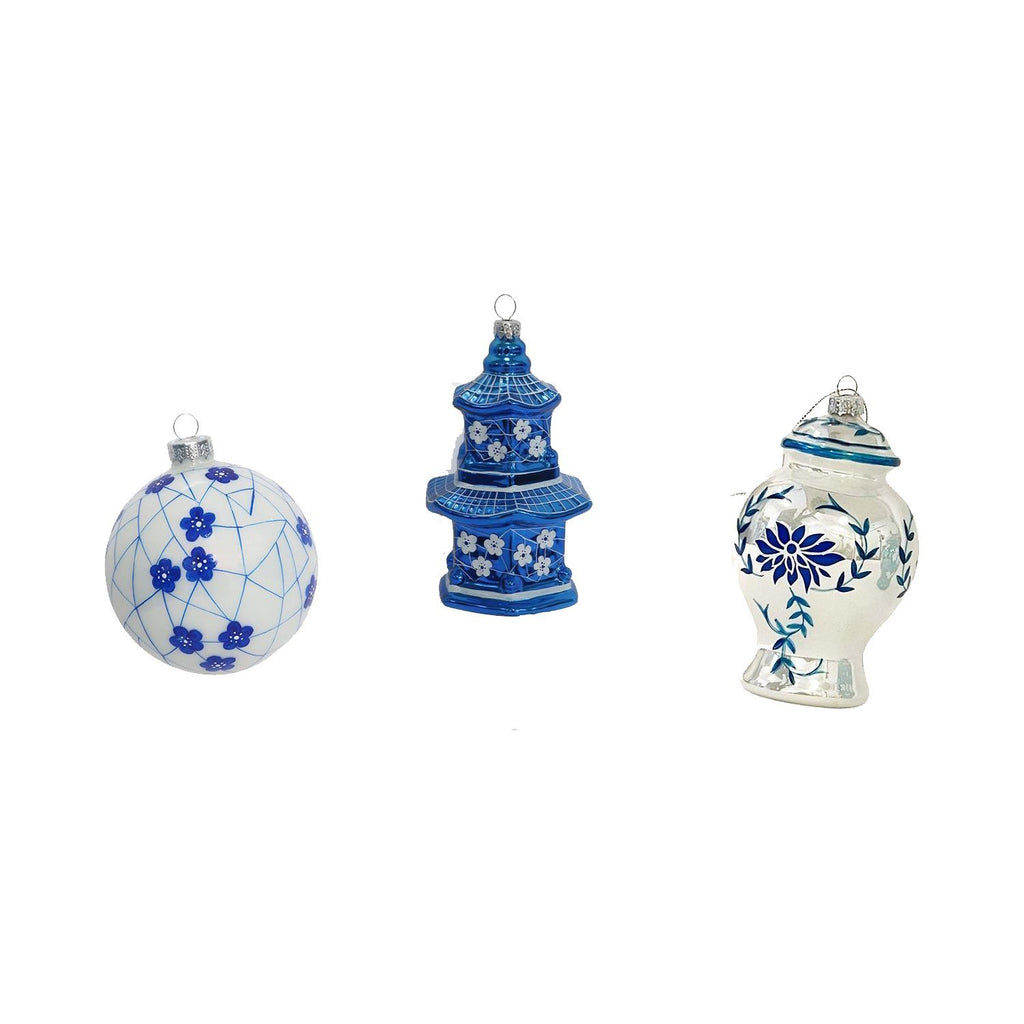 Blue and White Hand-Crafted Ornaments