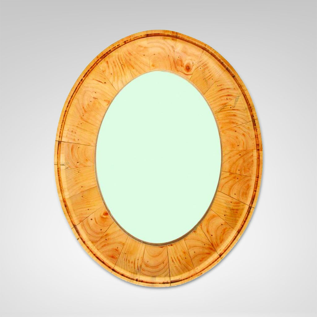 Oval Wood Framed Mirror